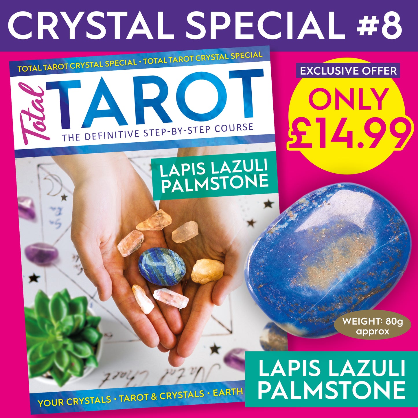 Total Tarot Lapis Lazuli Palmstone Crystal Special #8